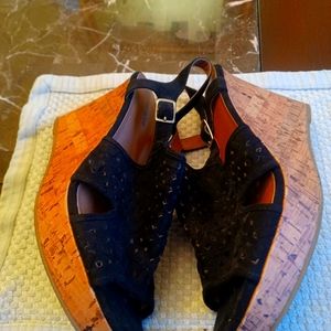 Size 11 Maurice's Black wedge sandals